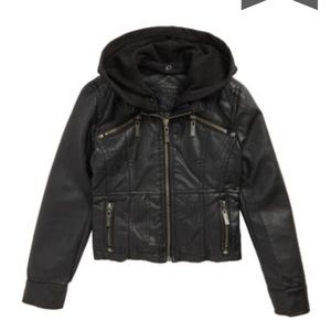NWOT Black girls Faux leather Moto Jacket